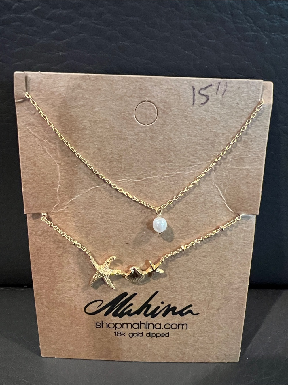Mahina double chain starfish shell pearl necklace
